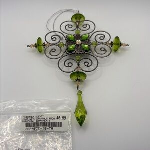 Green Holiday Ornament with Swarovski Crystals